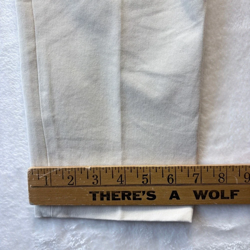 Talbots Chatham Ankle Pant Womens 12P Cream Excellent Side Zip Cotton Blend